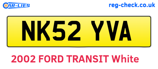 NK52YVA are the vehicle registration plates.