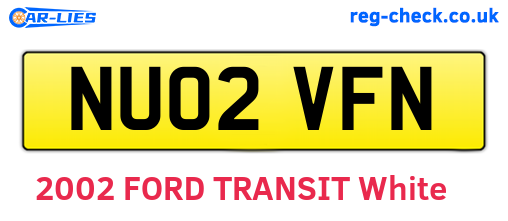 NU02VFN are the vehicle registration plates.