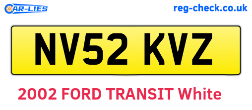 NV52KVZ are the vehicle registration plates.