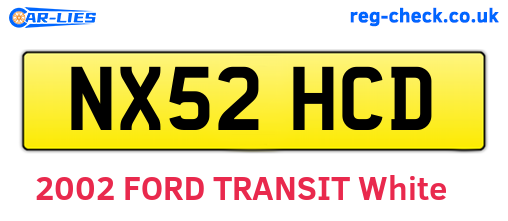 NX52HCD are the vehicle registration plates.