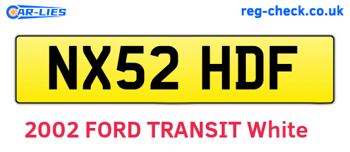 NX52HDF are the vehicle registration plates.