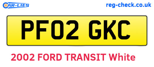 PF02GKC are the vehicle registration plates.