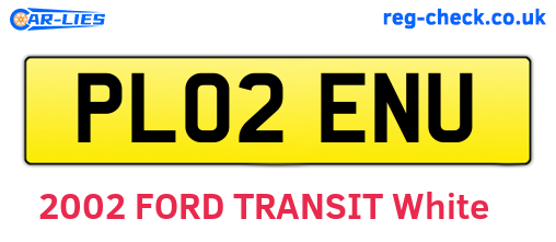 PL02ENU are the vehicle registration plates.