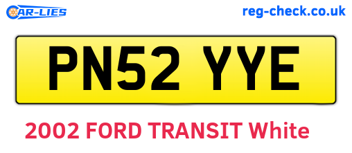 PN52YYE are the vehicle registration plates.