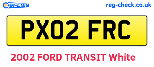 PX02FRC are the vehicle registration plates.