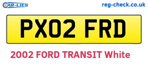 PX02FRD are the vehicle registration plates.