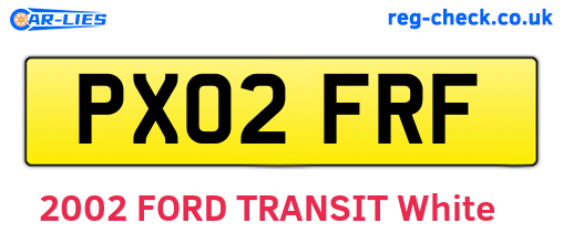 PX02FRF are the vehicle registration plates.