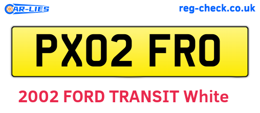 PX02FRO are the vehicle registration plates.