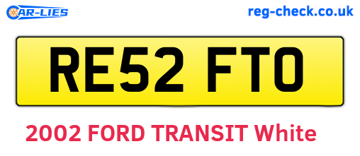 RE52FTO are the vehicle registration plates.