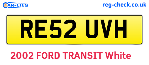 RE52UVH are the vehicle registration plates.
