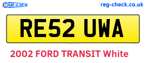 RE52UWA are the vehicle registration plates.