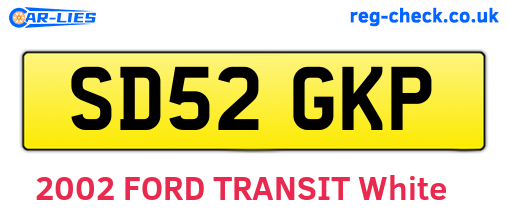 SD52GKP are the vehicle registration plates.