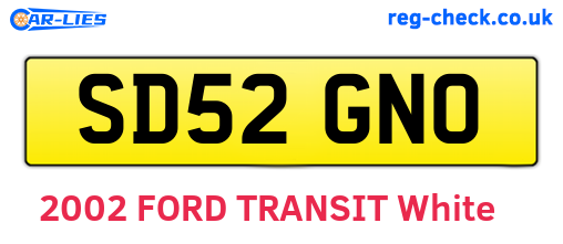 SD52GNO are the vehicle registration plates.