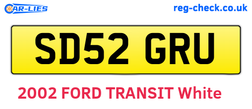 SD52GRU are the vehicle registration plates.