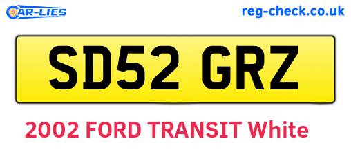 SD52GRZ are the vehicle registration plates.