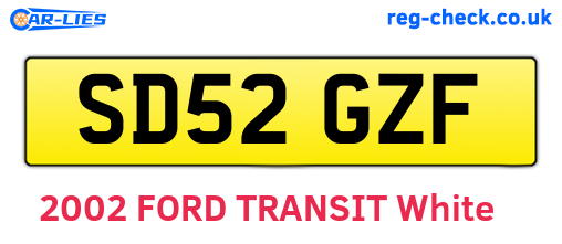 SD52GZF are the vehicle registration plates.