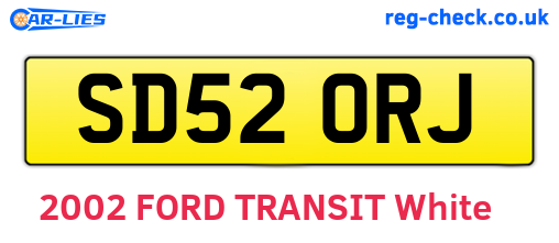 SD52ORJ are the vehicle registration plates.