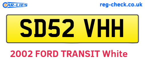 SD52VHH are the vehicle registration plates.