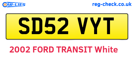 SD52VYT are the vehicle registration plates.