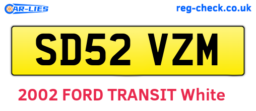 SD52VZM are the vehicle registration plates.