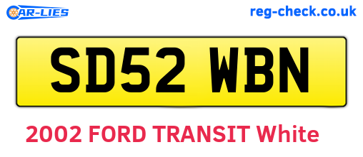 SD52WBN are the vehicle registration plates.
