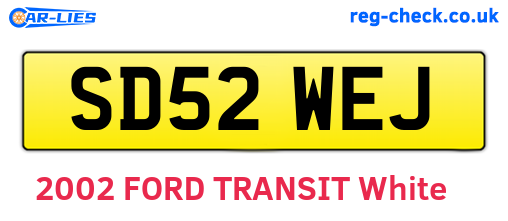 SD52WEJ are the vehicle registration plates.
