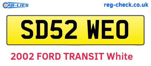 SD52WEO are the vehicle registration plates.