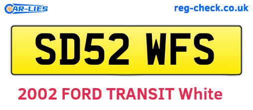 SD52WFS are the vehicle registration plates.