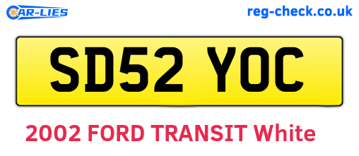 SD52YOC are the vehicle registration plates.
