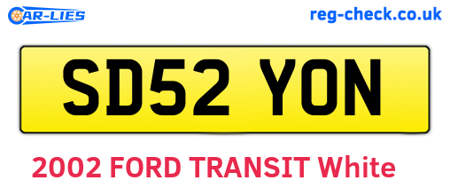 SD52YON are the vehicle registration plates.