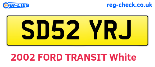 SD52YRJ are the vehicle registration plates.