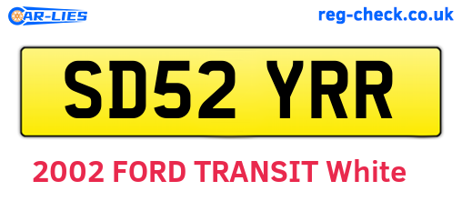 SD52YRR are the vehicle registration plates.
