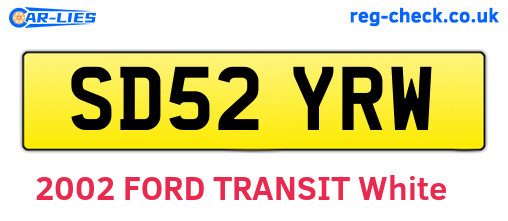 SD52YRW are the vehicle registration plates.