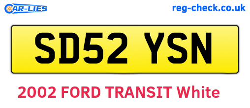 SD52YSN are the vehicle registration plates.