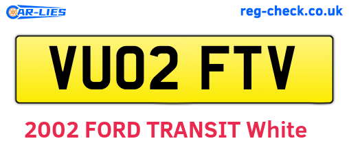 VU02FTV are the vehicle registration plates.