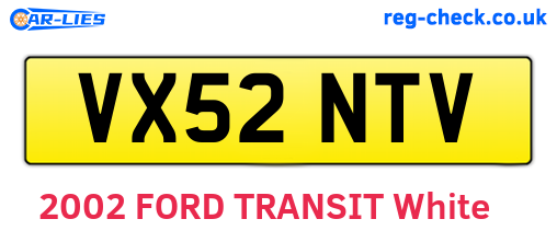 VX52NTV are the vehicle registration plates.