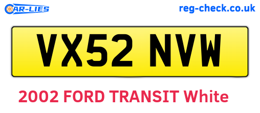 VX52NVW are the vehicle registration plates.