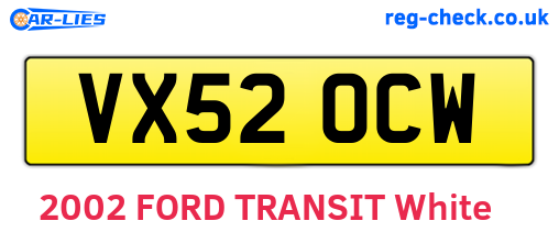VX52OCW are the vehicle registration plates.