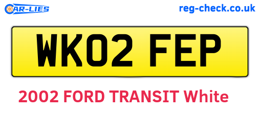 WK02FEP are the vehicle registration plates.