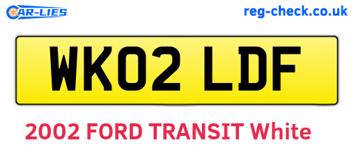 WK02LDF are the vehicle registration plates.