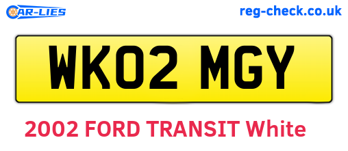 WK02MGY are the vehicle registration plates.