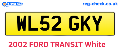 WL52GKY are the vehicle registration plates.