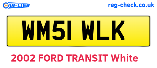 WM51WLK are the vehicle registration plates.