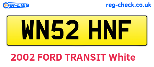WN52HNF are the vehicle registration plates.