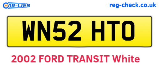WN52HTO are the vehicle registration plates.