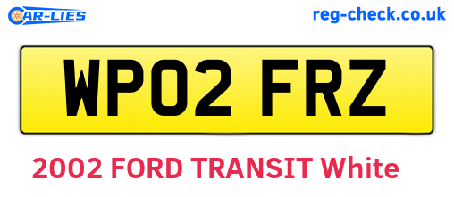WP02FRZ are the vehicle registration plates.