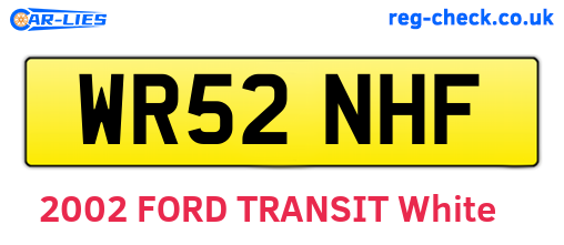 WR52NHF are the vehicle registration plates.