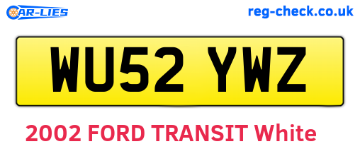 WU52YWZ are the vehicle registration plates.
