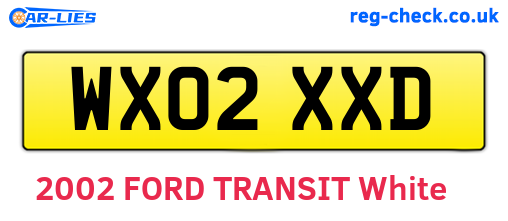 WX02XXD are the vehicle registration plates.