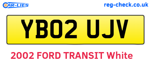 YB02UJV are the vehicle registration plates.
